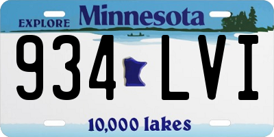 MN license plate 934LVI