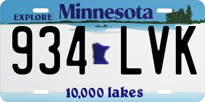 MN license plate 934LVK