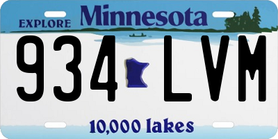 MN license plate 934LVM