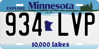 MN license plate 934LVP