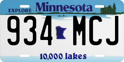 MN license plate 934MCJ