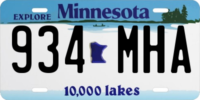 MN license plate 934MHA