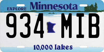 MN license plate 934MIB