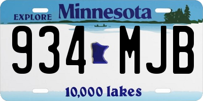 MN license plate 934MJB