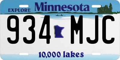 MN license plate 934MJC