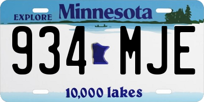 MN license plate 934MJE