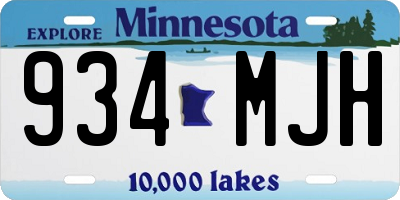 MN license plate 934MJH