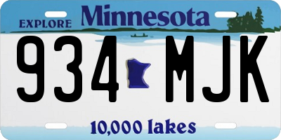 MN license plate 934MJK
