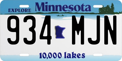 MN license plate 934MJN