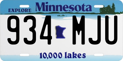 MN license plate 934MJU