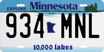 MN license plate 934MNL