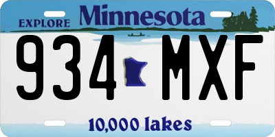 MN license plate 934MXF