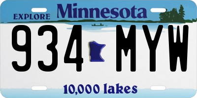 MN license plate 934MYW