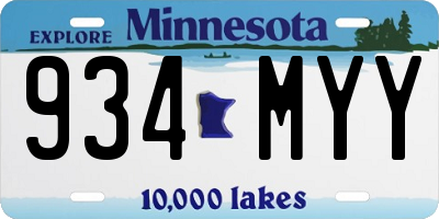 MN license plate 934MYY