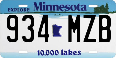 MN license plate 934MZB