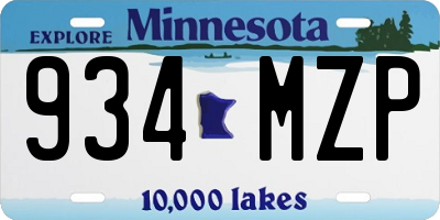 MN license plate 934MZP