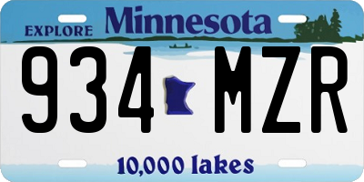 MN license plate 934MZR
