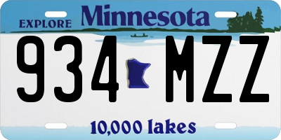 MN license plate 934MZZ