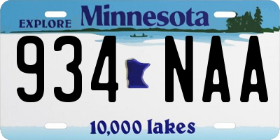 MN license plate 934NAA