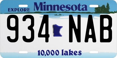 MN license plate 934NAB