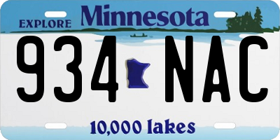 MN license plate 934NAC