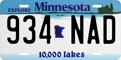 MN license plate 934NAD