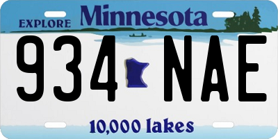 MN license plate 934NAE