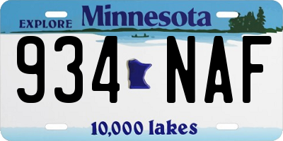 MN license plate 934NAF