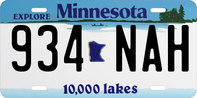 MN license plate 934NAH
