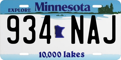 MN license plate 934NAJ