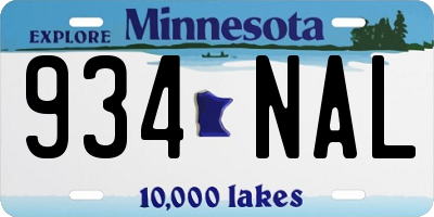 MN license plate 934NAL