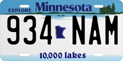 MN license plate 934NAM