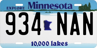 MN license plate 934NAN