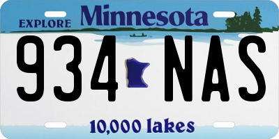 MN license plate 934NAS
