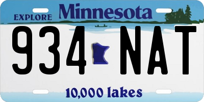 MN license plate 934NAT