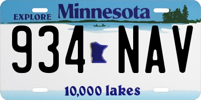 MN license plate 934NAV