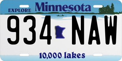 MN license plate 934NAW