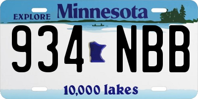 MN license plate 934NBB