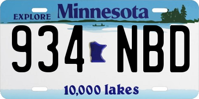 MN license plate 934NBD