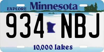 MN license plate 934NBJ