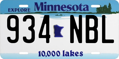 MN license plate 934NBL