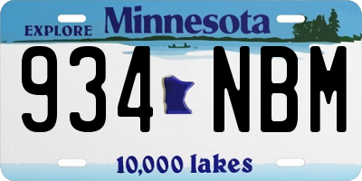 MN license plate 934NBM