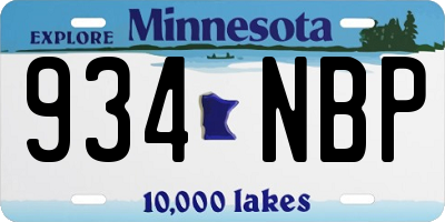 MN license plate 934NBP