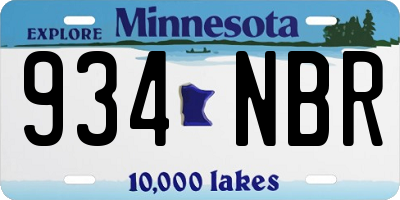 MN license plate 934NBR