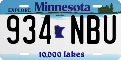 MN license plate 934NBU