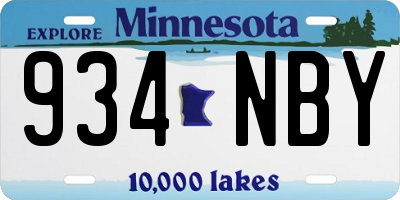 MN license plate 934NBY