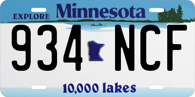 MN license plate 934NCF