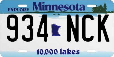 MN license plate 934NCK