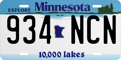 MN license plate 934NCN