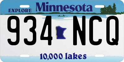 MN license plate 934NCQ
